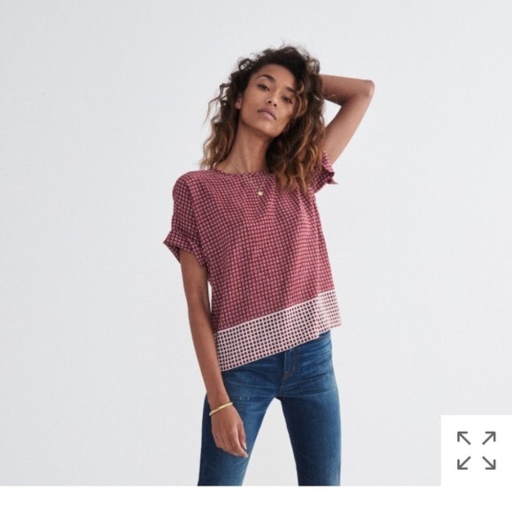 Madewell Silk Premier Bow Back Top